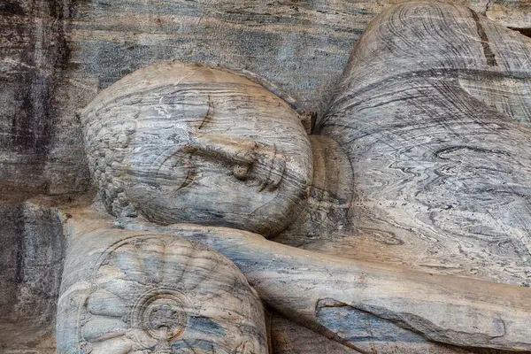 Статуя Лежащего Будды Гала Вихары Объекта Всемирного Наследия Юнеско Полоннаруве — стоковое фото