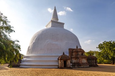 Beyaz stupa Kiri Vihara Polonnaruwa, Sri Lanka, Asya 'da