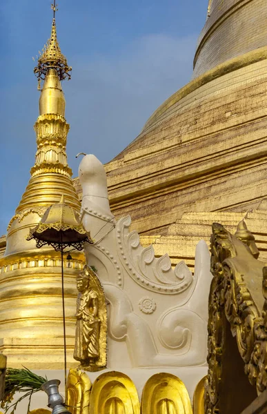 stock image Exterior of the Shwedagon Pagoda a Golden Pagoda in Yangon, Rangoon, Myanmar, Asia