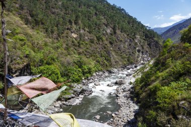 Doğu Butan 'daki Dangme Chu Nehri, Butan, Asya