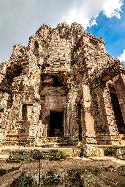 Dev yüzlü Bayon Tapınağı 'nın dışı Angkor Thom, Angkor, Kamboçya, Asya