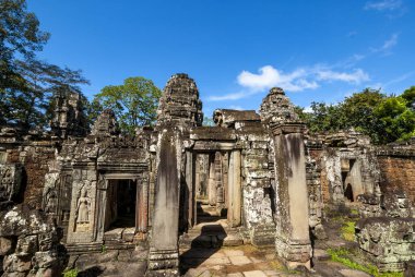 Banteay Kdei 'nin dışı, Angkor, Kamboçya, Asya' daki bir Budist tapınağı.