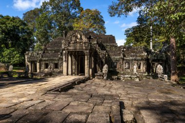 Banteay Kdei 'nin dışı, Angkor, Kamboçya, Asya' daki bir Budist tapınağı.