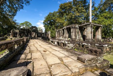 Banteay Kdei 'nin dışı, Angkor, Kamboçya, Asya' daki bir Budist tapınağı.