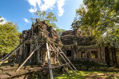 Banteay Kdei 'nin dışı, Angkor, Kamboçya, Asya' daki bir Budist tapınağı.