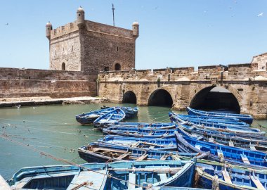 Essaouira Kalesi ve limanı, Essaouira, Fas, Kuzey Afrika