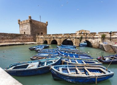 Essaouira Kalesi ve limanı, Essaouira, Fas, Kuzey Afrika