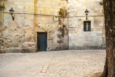 Plaza de Sant Felip Neri square in Barcelona, Catalonia, Spain, Europe