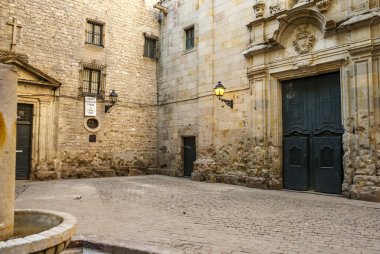 Plaza de Sant Felip Neri square in Barcelona, Catalonia, Spain, Europe