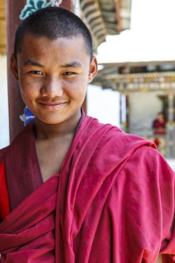 Tibet boynuzlu keşişler veya Dungchen, Mongar, Butan, Asya - Nisan 2012