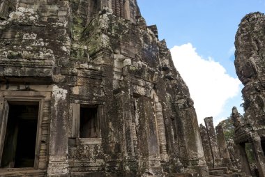 Dev yüzlü Bayon Tapınağı 'nın dışı Angkor Thom, Angkor, Kamboçya, Asya
