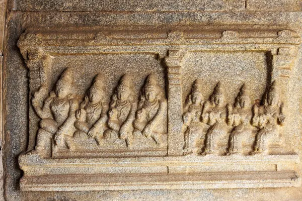 Hazararama Tapınağı 'nın dış yüzeyi, Hampi, Karnataka, Hindistan, Asya