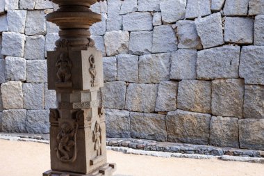 Hazararama tapınağının dışı, Hampi, Karnataka, Hindistan, Asya