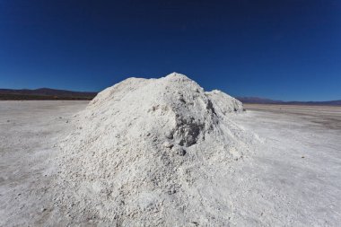 Salinas Grandes tuz yığınları Salta, Kuzey Arjantin, Güney Amerika 'da