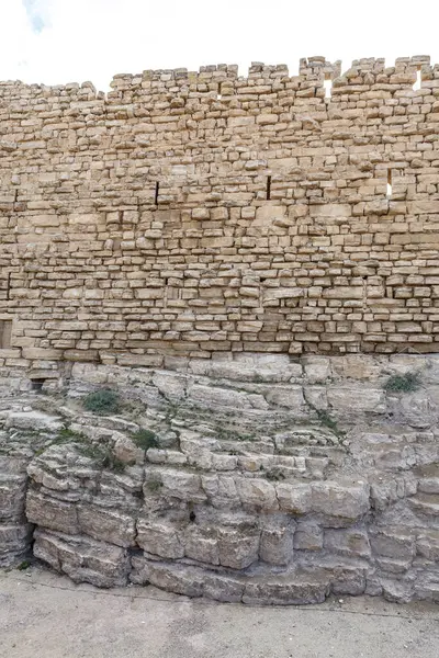 Exterior wall of Kerak castle in Al-Karak, Jordan, Middle East