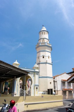 George Town, Penang, Malezya, Asya 'daki Acheen Caddesi Malay camisinin dış ve minaresi