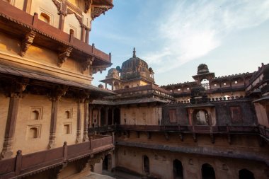 Datia Sarayı 'nın (Bir Singh Sarayı) dışı Datia, Madhya Pradesh, Hindistan, Asya