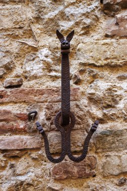 Ejderha şeklinde demir kanca, San Gimignano, Toskana, İtalya, Avrupa