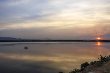 Hampi, Karnataka, Hindistan ve Asya 'da güzel bir gün batımı