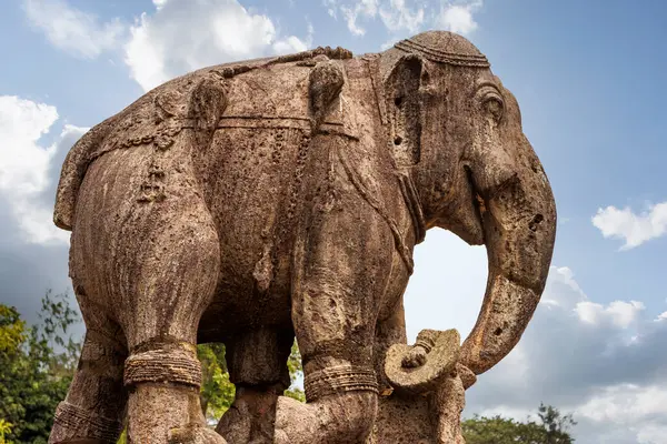 stock image Big stone elephant statue at the Konark Sun Temple, Odisha, India, Asia