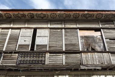 Filipinler, Asya 'daki Unesco Dünya Mirası' nın tarihi merkezi Vigan 'da eski bir bina.