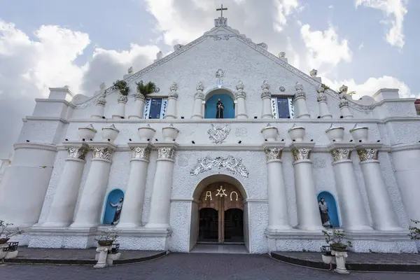 stock image Exterior of Laoag cathedral (Saint William's Cathedral) in Laoag, Ilocos Norte, Philippines, Asia