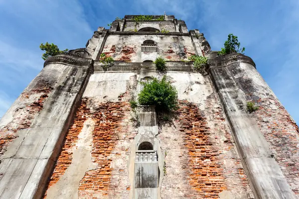 stock image Exterior of the Sinking Bell Tower in Laoag, Ilocos Norte, Philippines, Asia