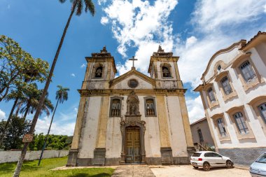Facade of the Chafariz Bom Jesus church in Ouro Preto, Minas Gerais, Brazil, South America
