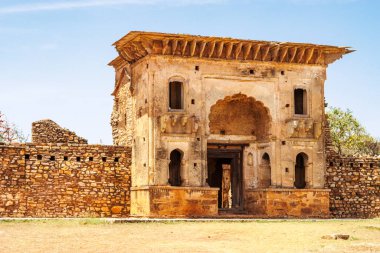Exterior of Jakhira Mahal palace, Kalinjar Fort, Uttar Pradesh, India, Asia clipart