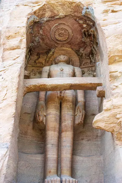 stock image Jain sculpture in the rocks of Gwalior Fort, Madhya Pradesh, India, Asia