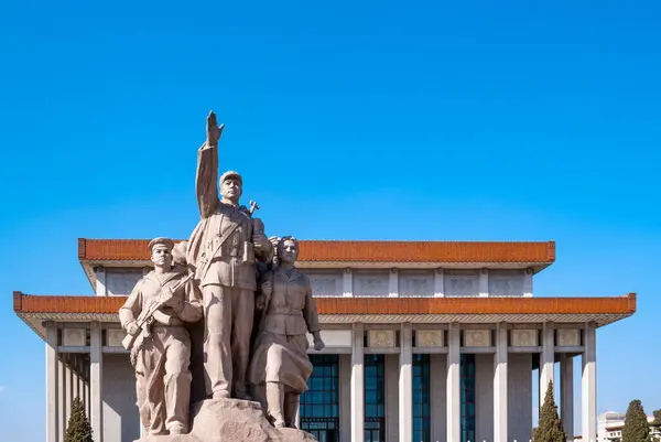 stock image Exterior of the Chairman Mao Memorial Hall in Beijing, China, Asia