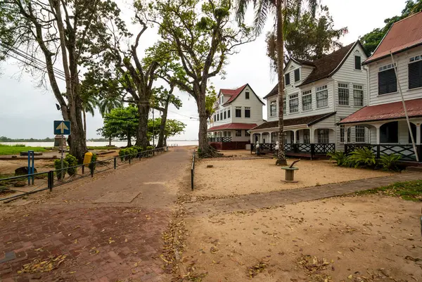 stock image Old wooden colonial houses in the historic center of Paramaribo, Suriname, South America