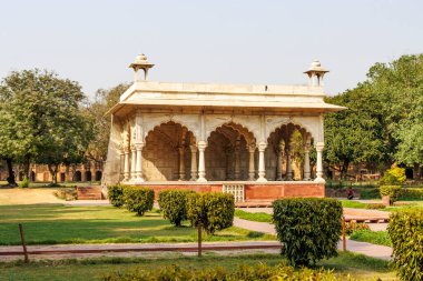 Bhadon Pavilion in the gardens of Red Fort, Delhi, India, Asia clipart