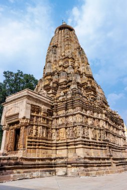 Parshwanath tapınağının dışı, Khajuraho, Madhya Pradesh, Hindistan, Asya