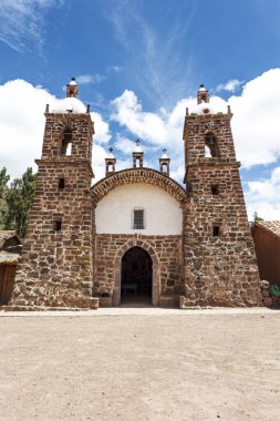 Exterior of Raqch'i chapel, a small church made of volcanic rock in Raqchi, Cuzco, Peru, South America clipart