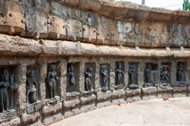 Black female yogini statues in the Chausath Yogini Temple, Hirapura, Odisha, India, Asia clipart