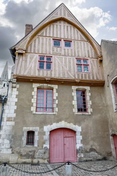 stock image Facade of a half-timbered house in the historic center of Auxerre, Yonne, Burgundy, France, Europe