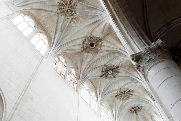 stock image Rich decorated ceiling of the St Peter's church (Saint Pierre) in Auxerre, Yonne, Burgundy, France, Europe