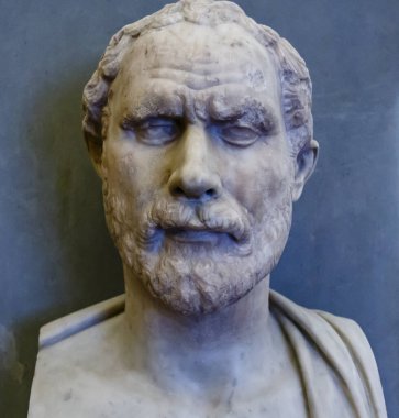Beyaz mermer Demosthenes büstü, Floransa, İtalya, Roma