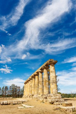 The remains of the 6th-century Temple of Hera, or Tavole Palatine (Palatine Tables) in Mesaponto, Basilicata, South Italy, Europe clipart