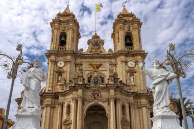 Facade of the Zabbar Parish church in Zabbar, Malta, Europe clipart