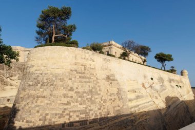 Valletta, Malta, Avrupa 'nın eski kentinin kale duvarları