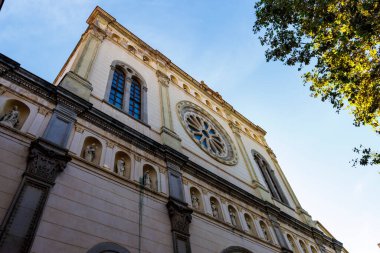 Facade of the Baslica de Santa Maria de Mataro church in Mataro, Catalonia, Spain, Europe clipart