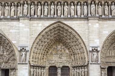 Paris, Fransa ve Avrupa 'daki Notre Dame de Paris' in ön cephesi