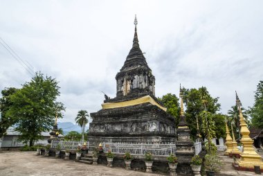 Luang Prabang, Laos, Asya 'daki Wat Ho Siang stupa tapınağının dışında.