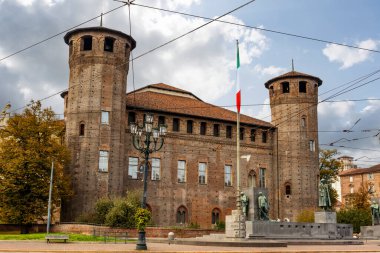 Torino, Piedmont, İtalya ve Avrupa 'daki Ortaçağ Palazzo Madama' nın dışı