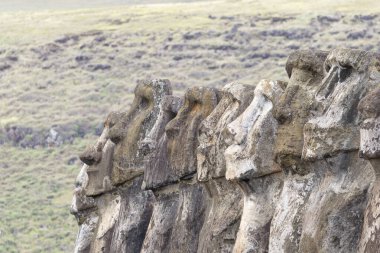 Ahu Tongariki 'deki Moai heykelleri, Paskalya Adası (Isla de Pascua), Şili, Okyanusya
