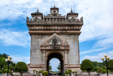 Vientiane 'deki Patuxai Zafer Kapısı Laos, Asya