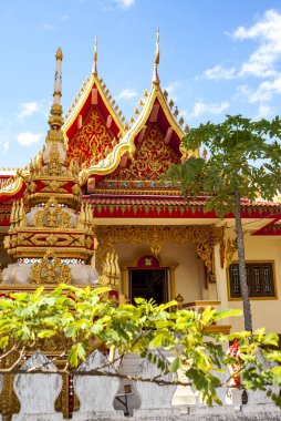 Vientiane, Laos, Asya 'daki renkli altın Budist tapınağı