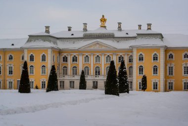 Peterhof Sarayı 'nın kışın yüzü, St Petersburg, Rusya, Avrupa